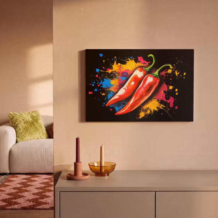 Canvas schilderij - Peper - Graffiti - Verf - Abstract - Modern - Kleurrijk — 2