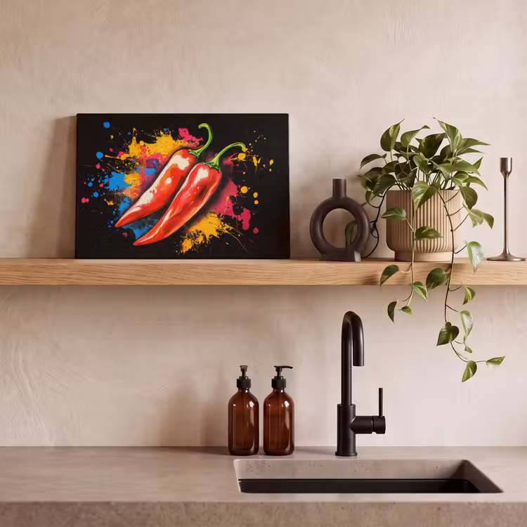 Canvas schilderij - Peper - Graffiti - Verf - Abstract - Modern - Kleurrijk — 3