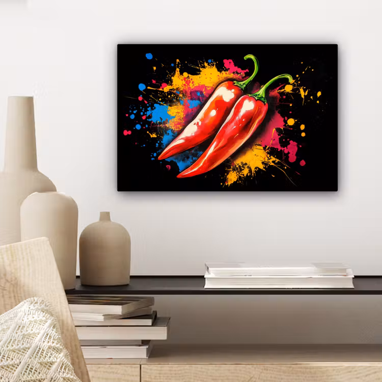 Canvas schilderij - Peper - Graffiti - Verf - Abstract - Modern - Kleurrijk — 5