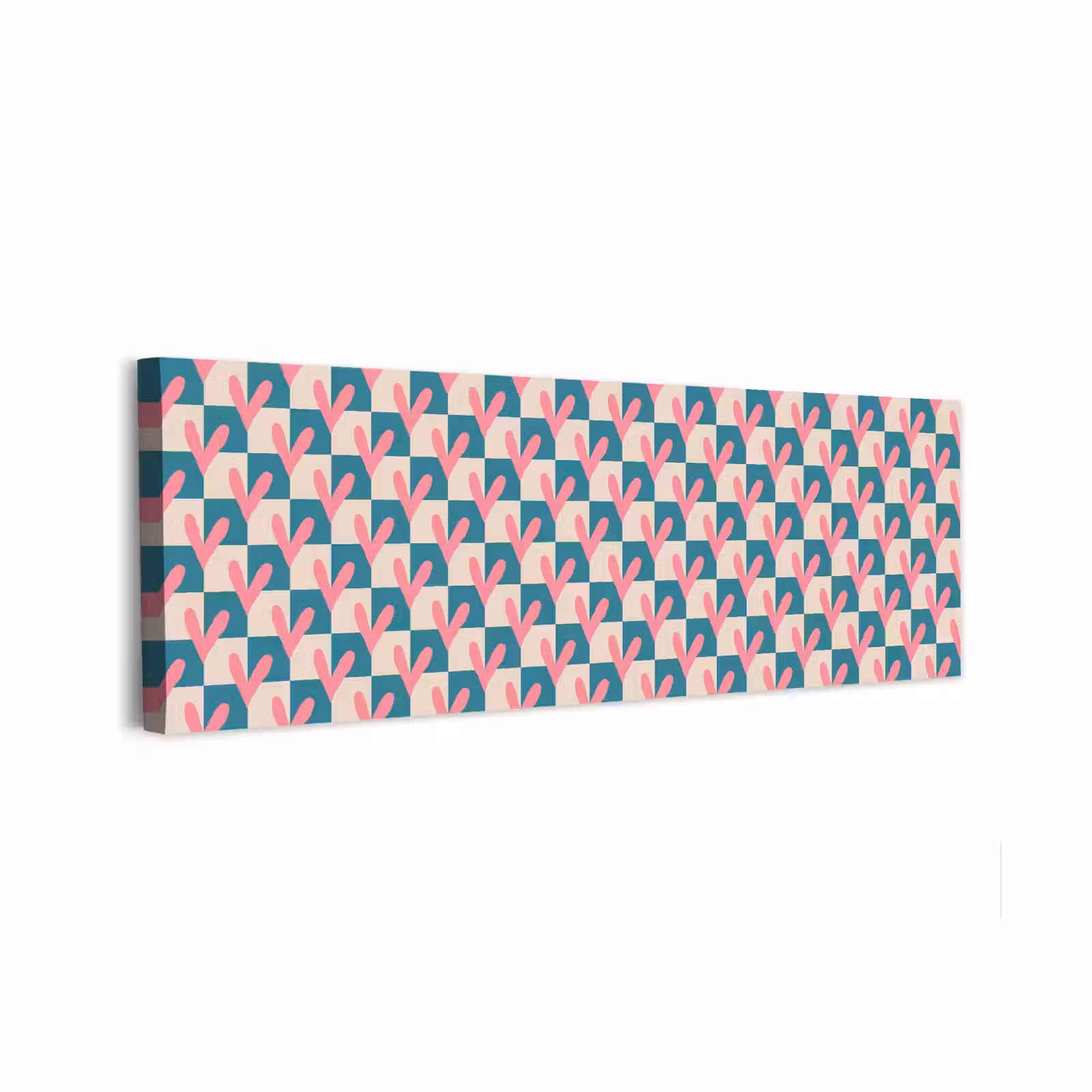 Canvas schilderij - Vlakken - Hartjes - Patroon - Retro — 1