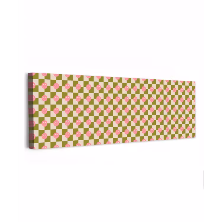 Canvas schilderij - Patroon - Smileys - Blokken — 1