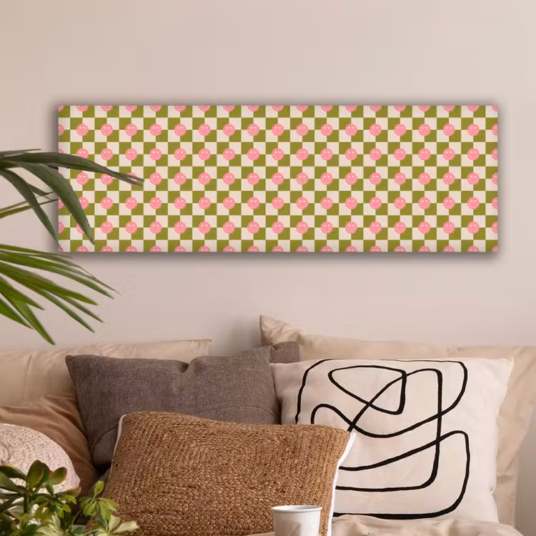 Canvas schilderij - Patroon - Smileys - Blokken — 2