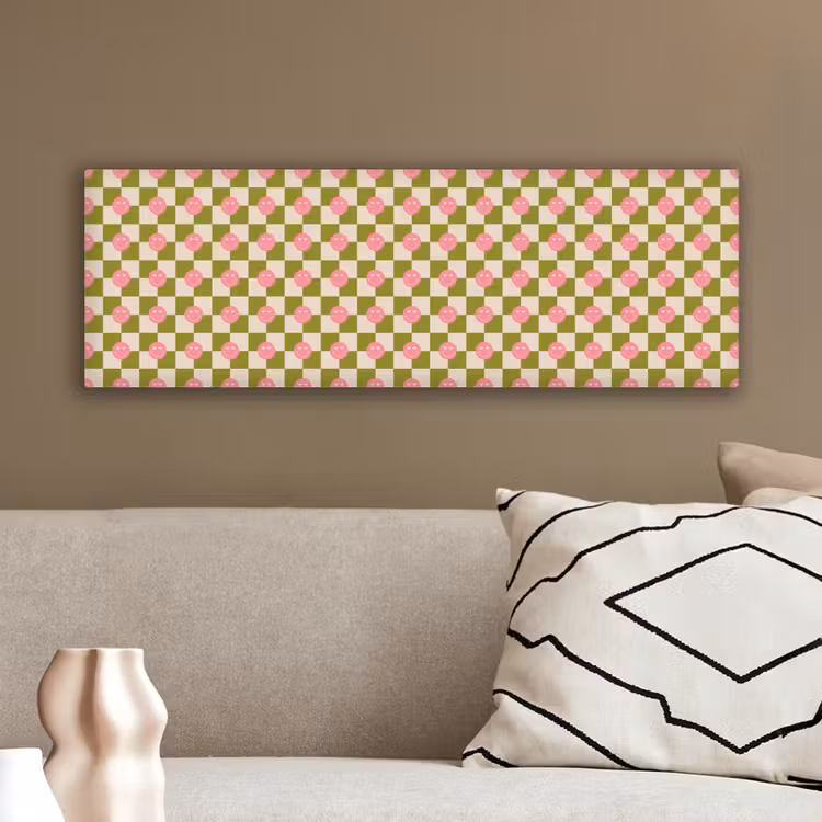 Canvas schilderij - Patroon - Smileys - Blokken — 3