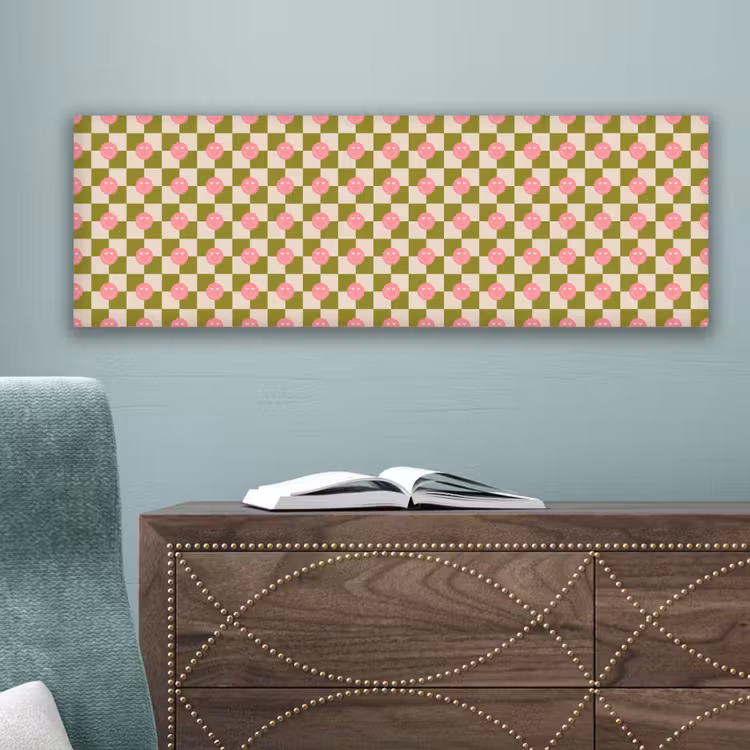 Canvas schilderij - Patroon - Smileys - Blokken — 4