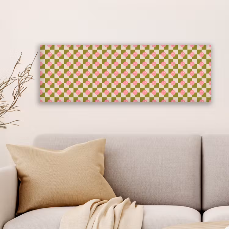 Canvas schilderij - Patroon - Smileys - Blokken — 6