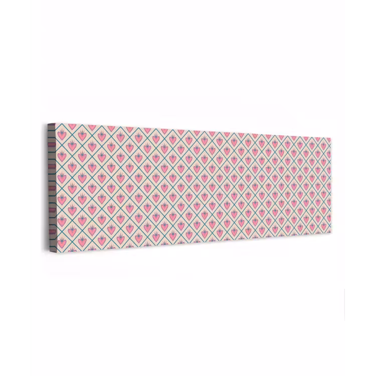 Canvas schilderij - Retro - Ruit - Hartjes - Patroon — 1