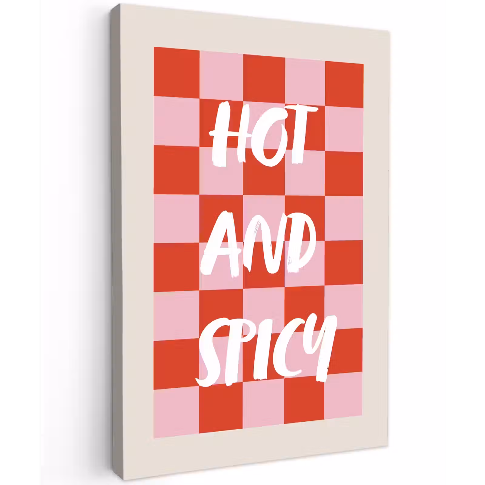 Canvas schilderij - Hot - Spicy - Geruit - Rood — 1