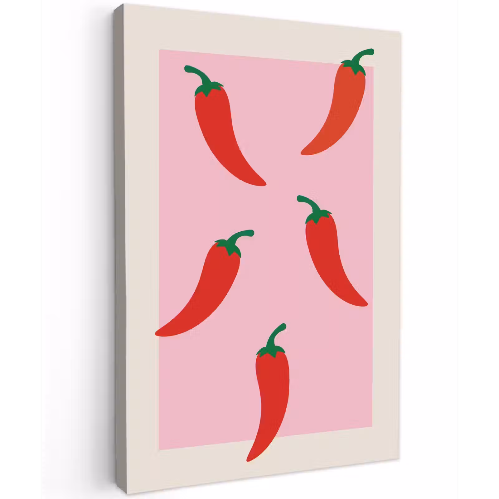 Canvas schilderij - Pepers - Rood - Illustratie — 1