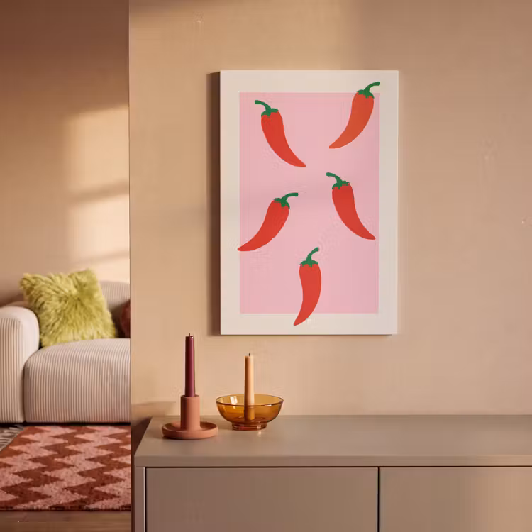 Canvas schilderij - Pepers - Rood - Illustratie — 2