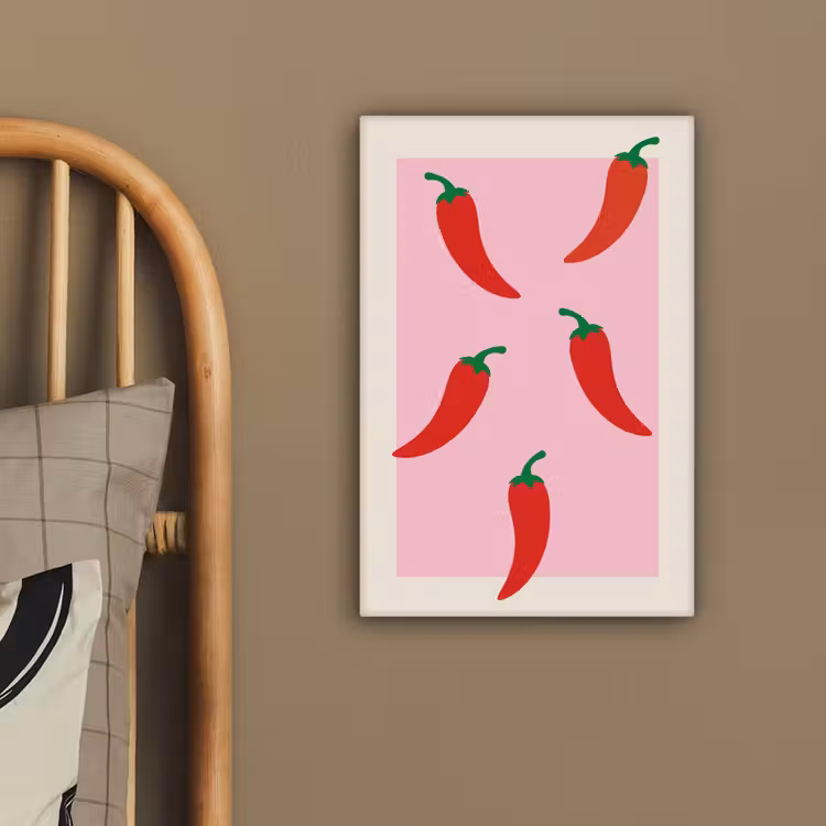 Canvas schilderij - Pepers - Rood - Illustratie — 3