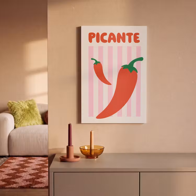 Canvas schilderij - Pittig - Pepers - Rood — 2