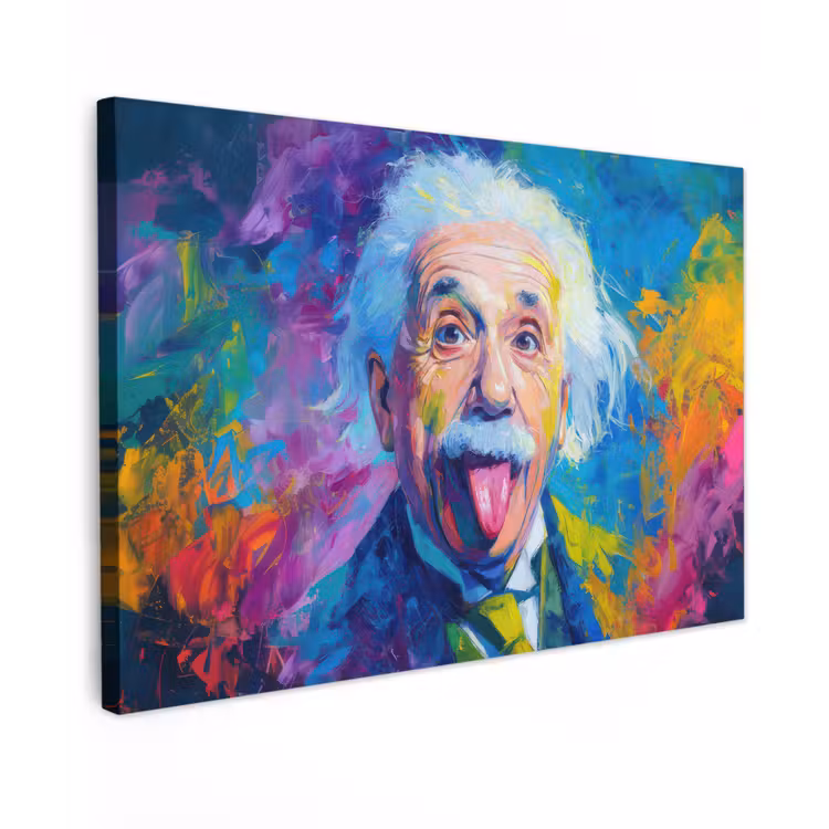 Canvas schilderij - Oude man - Expressief - Kleurrijk — 1