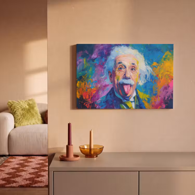 Canvas schilderij - Oude man - Expressief - Kleurrijk — 2
