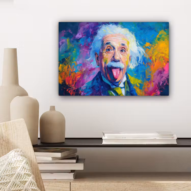 Canvas schilderij - Oude man - Expressief - Kleurrijk — 5