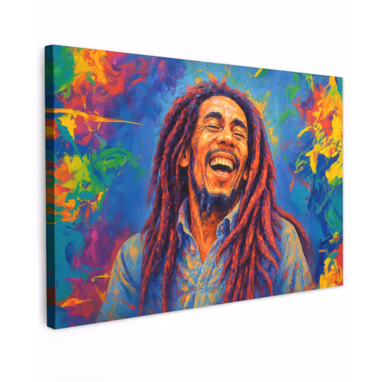 Canvas schilderij - Regenboogkleuren - Man - schilderij — 1
