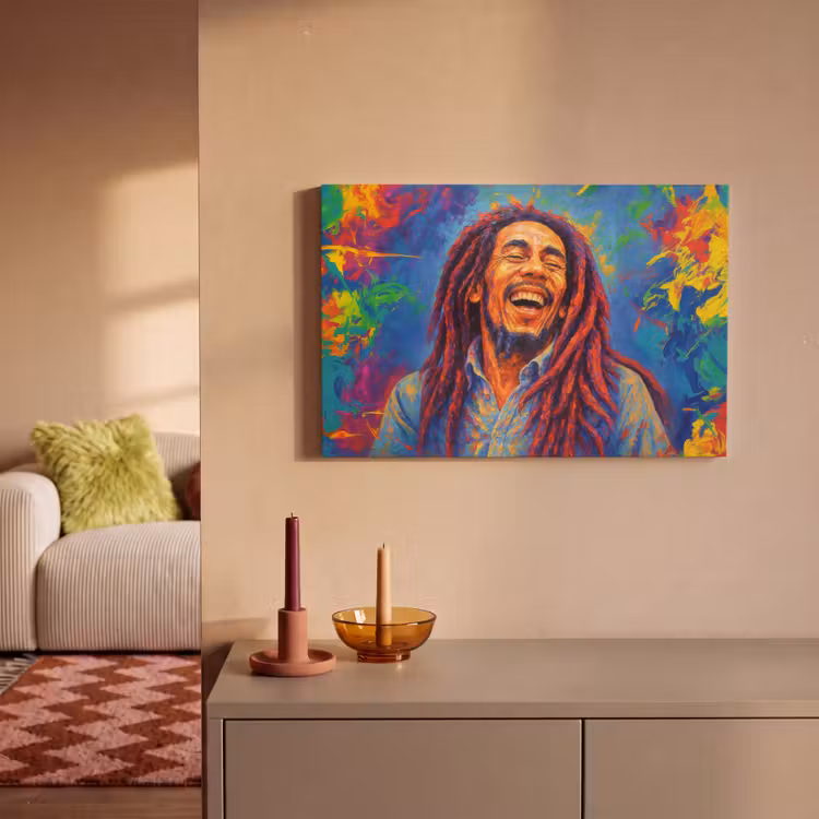 Canvas schilderij - Regenboogkleuren - Man - schilderij — 2