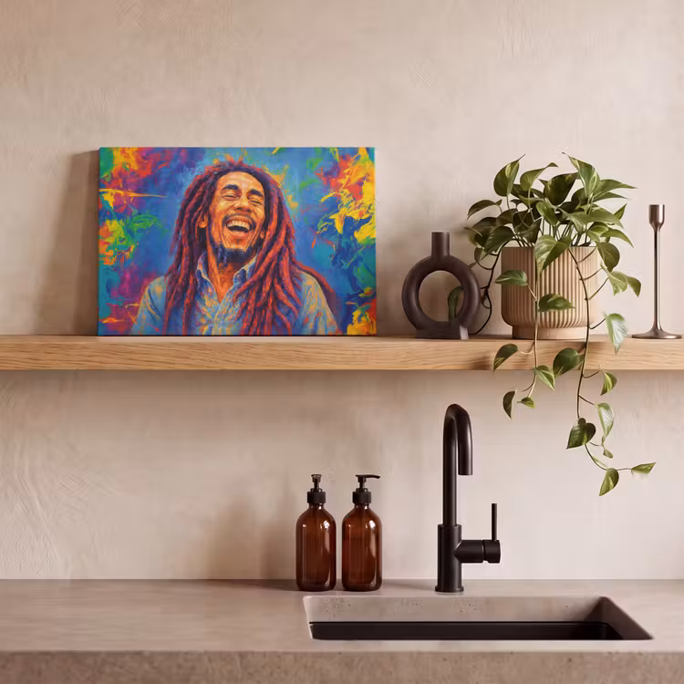 Canvas schilderij - Regenboogkleuren - Man - schilderij — 3