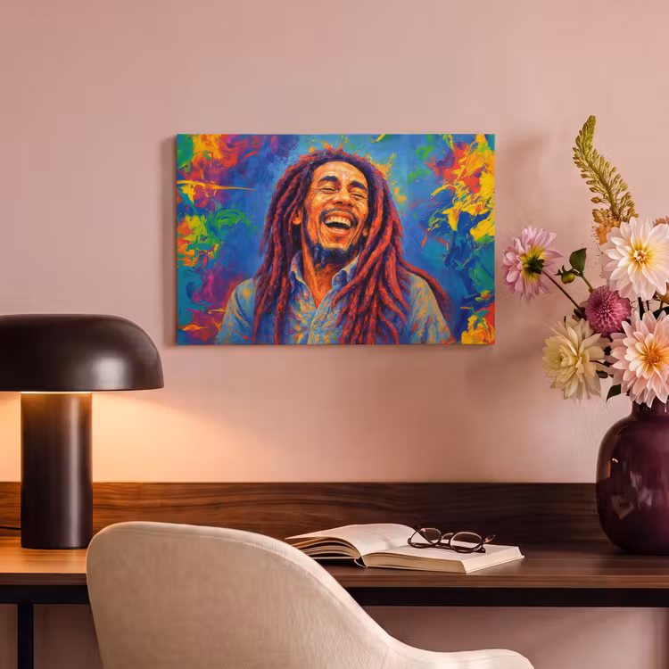 Canvas schilderij - Regenboogkleuren - Man - schilderij — 4