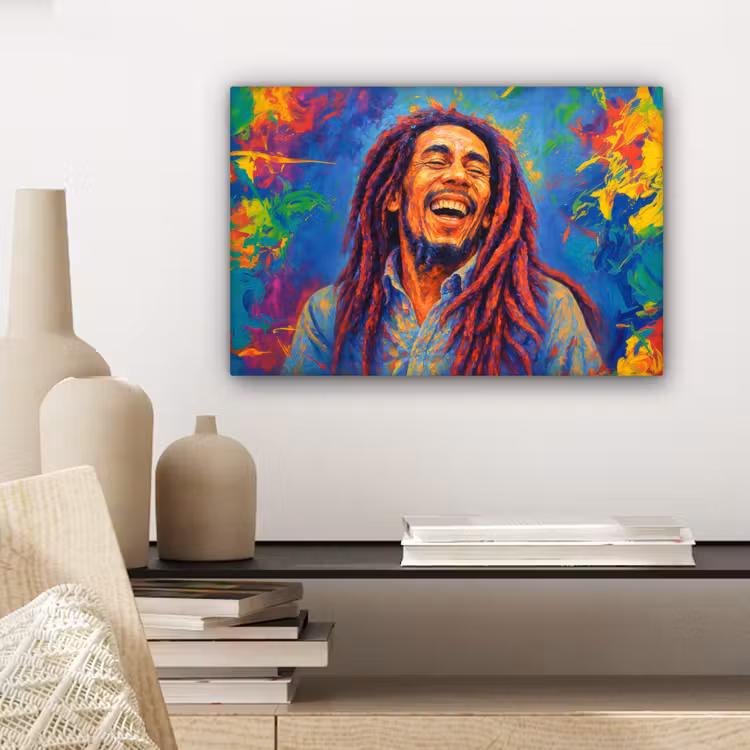 Canvas schilderij - Regenboogkleuren - Man - schilderij — 5