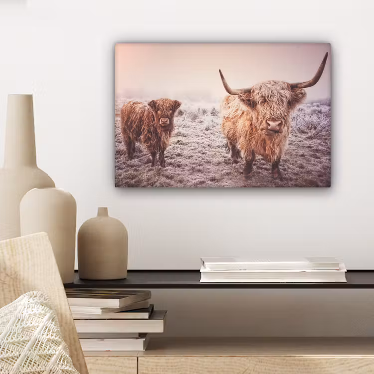 Canvas schilderij - Schotse hooglanders - Licht - Lucht - Natuur — 5