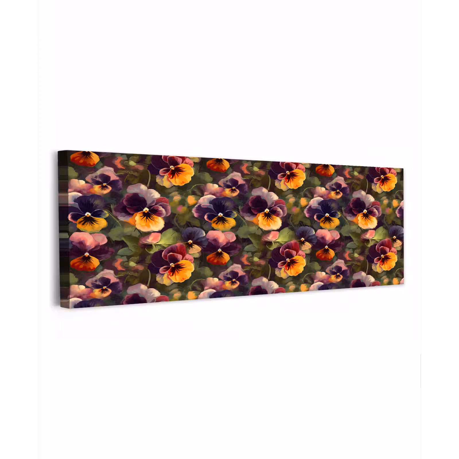 Canvas schilderij - Warm - Patroon - Penseel - Viooltjes — 1