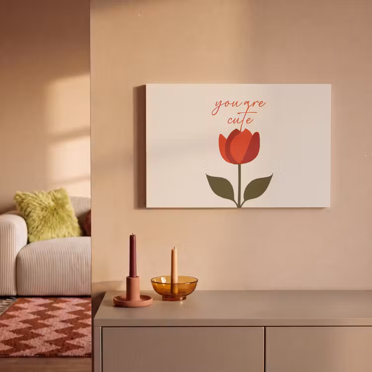 Canvas schilderij - Roos - Rood - Bloem - Valentijn — 1