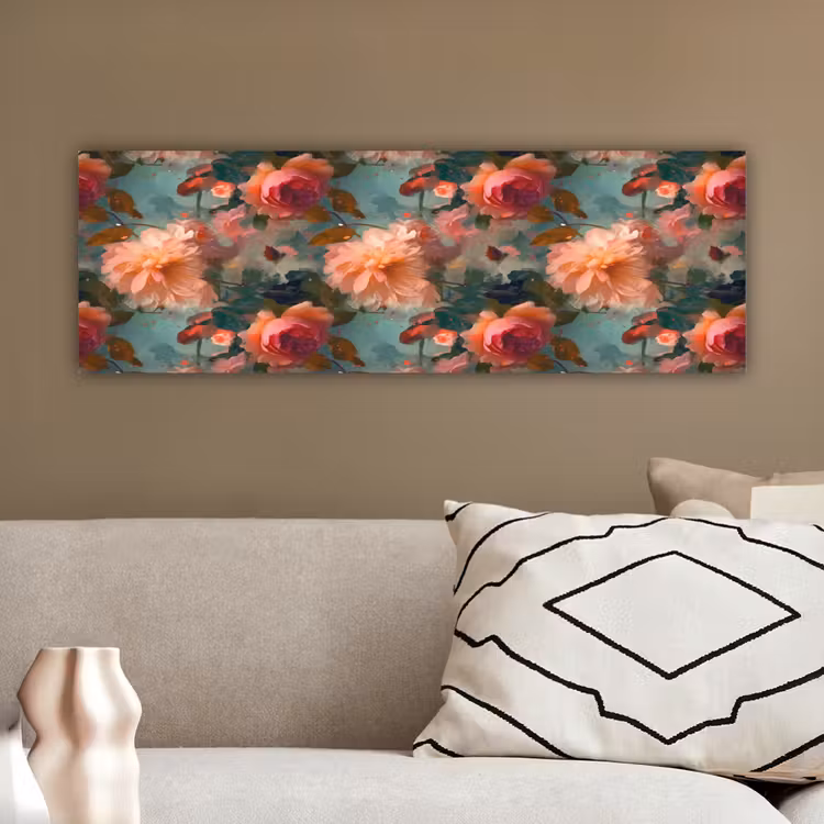 Canvas schilderij - Roze - Patroon - Bloemen — 3