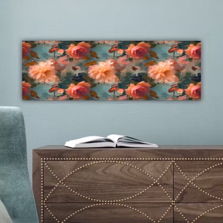 Canvas schilderij - Roze - Patroon - Bloemen — 4