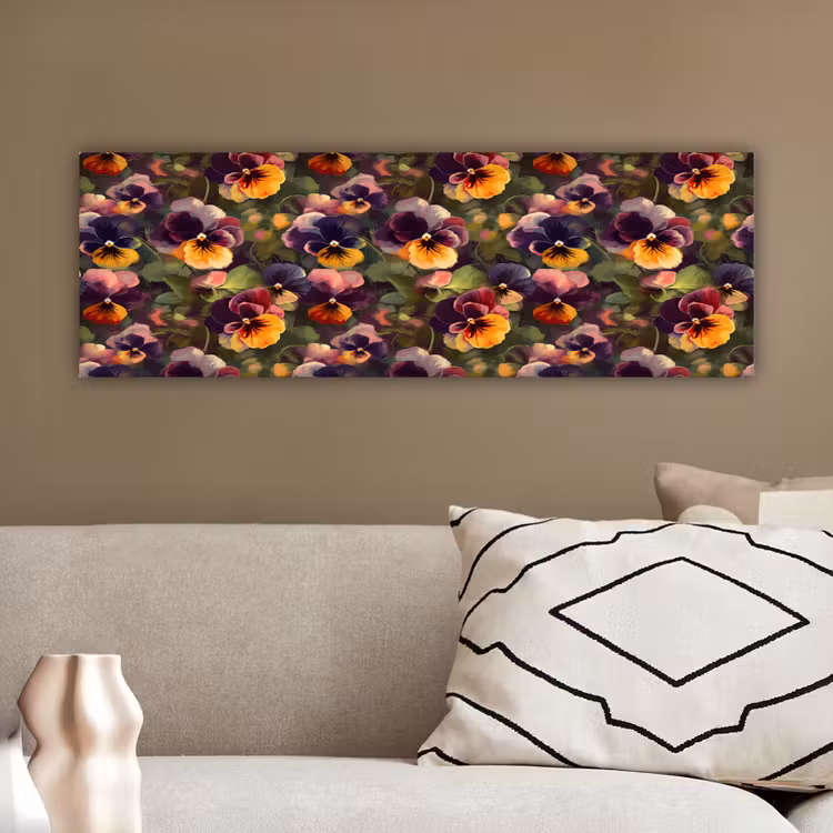 Canvas schilderij - Warm - Patroon - Penseel - Viooltjes — 3