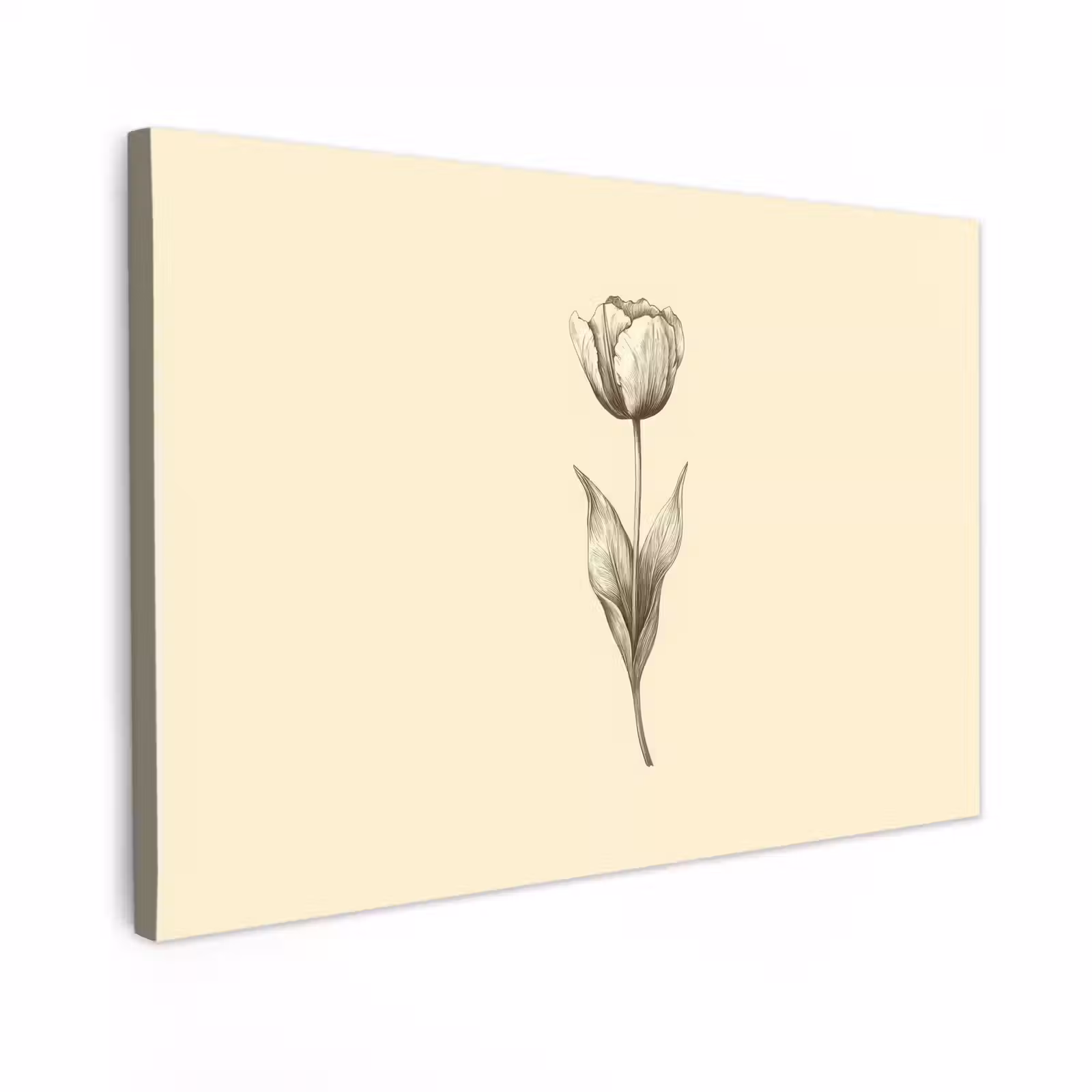 Canvas schilderij - Illustratie - Tulp - Zwart — 1