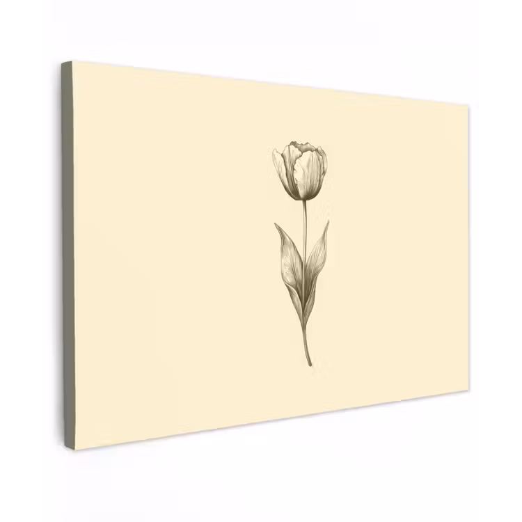 Canvas schilderij - Illustratie - Tulp - Zwart — 1