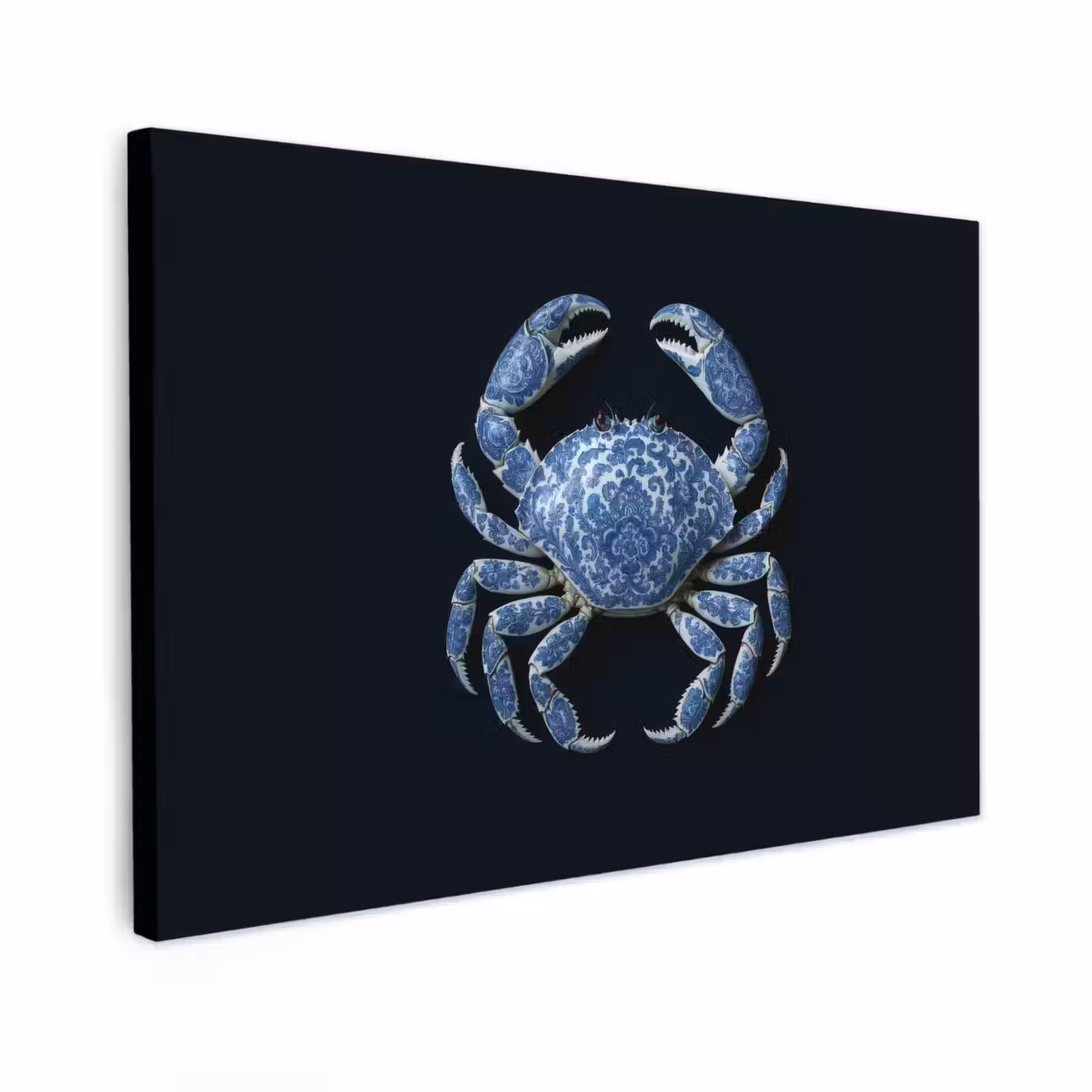 Canvas schilderij - Krab - Delfts blauw - Dieren — 1