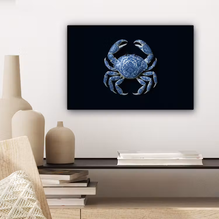 Canvas schilderij - Krab - Delfts blauw - Dieren — 5