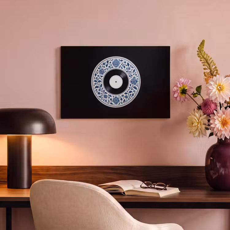 Canvas schilderij - Vinyl - LP - Delfts Blauw - Muziek — 4