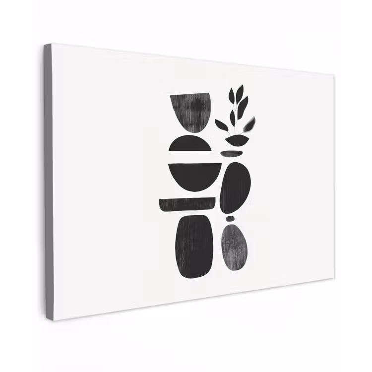 Canvas schilderij - Japandi - Zwart - Abstract — 1