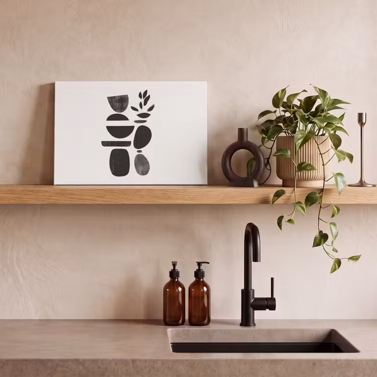 Canvas schilderij - Japandi - Zwart - Abstract — 3