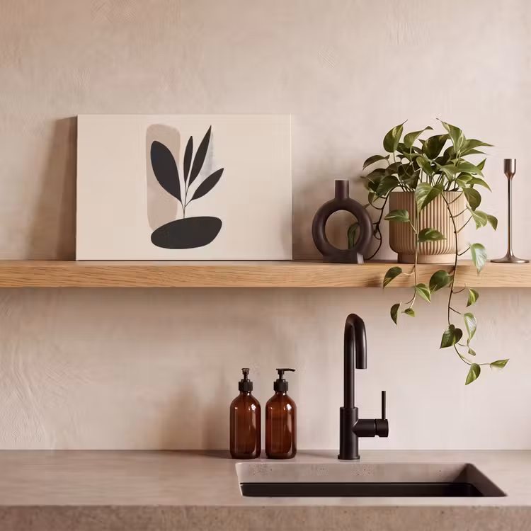 Canvas schilderij - Plant - Beige - Japandi — 3