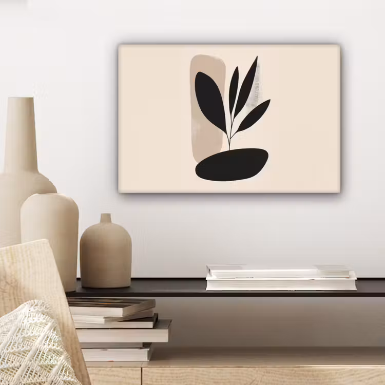 Canvas schilderij - Plant - Beige - Japandi — 5