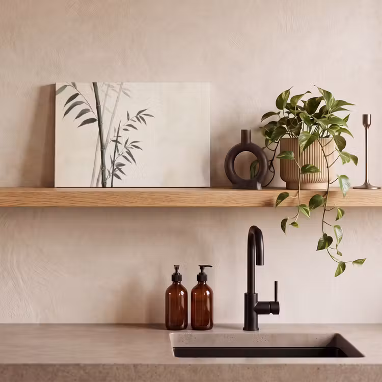 Canvas schilderij - Japandi - Bamboe - Beige — 3