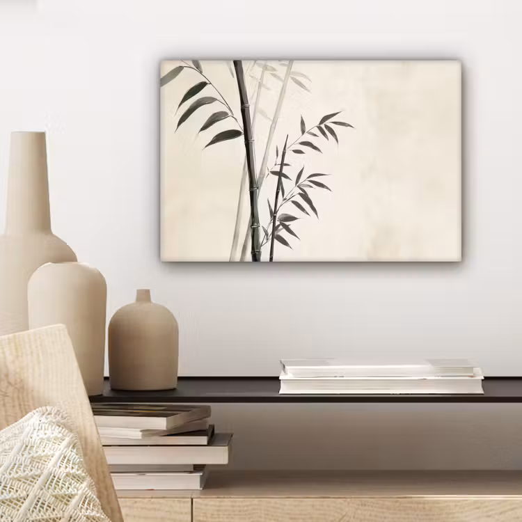 Canvas schilderij - Japandi - Bamboe - Beige — 5