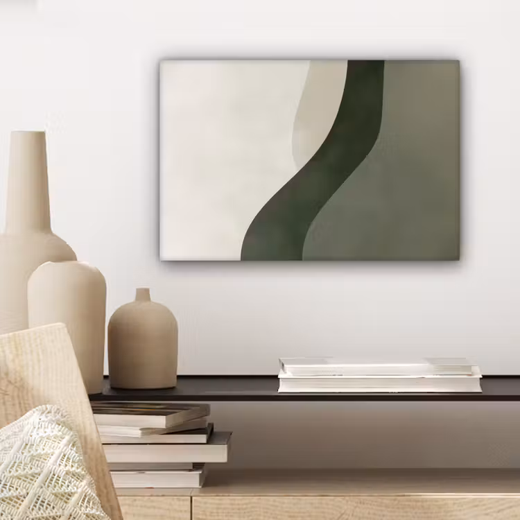 Canvas schilderij - Japandi - Groen - Abstract - Modern — 5