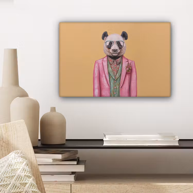 Canvas schilderij - Panda - Pak - Zonnebril - Blauw — 5