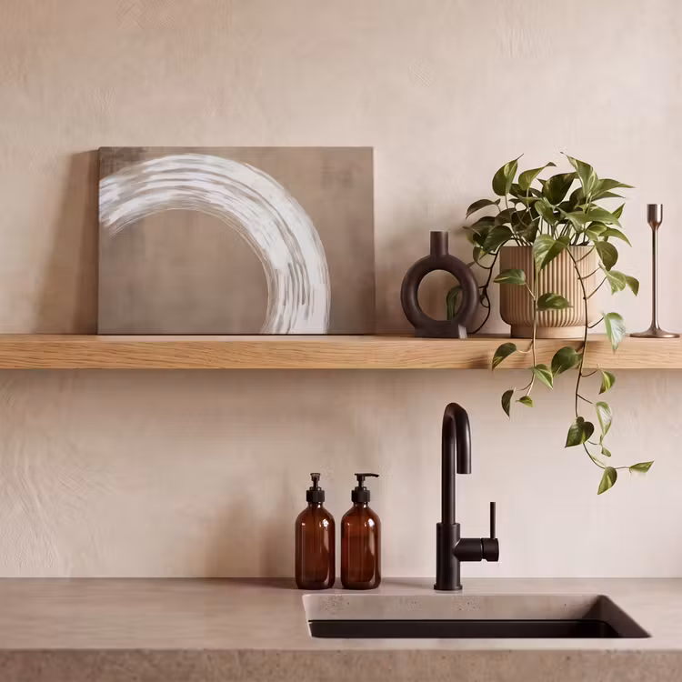 Canvas schilderij - Verf - Bruin - Japandi — 3