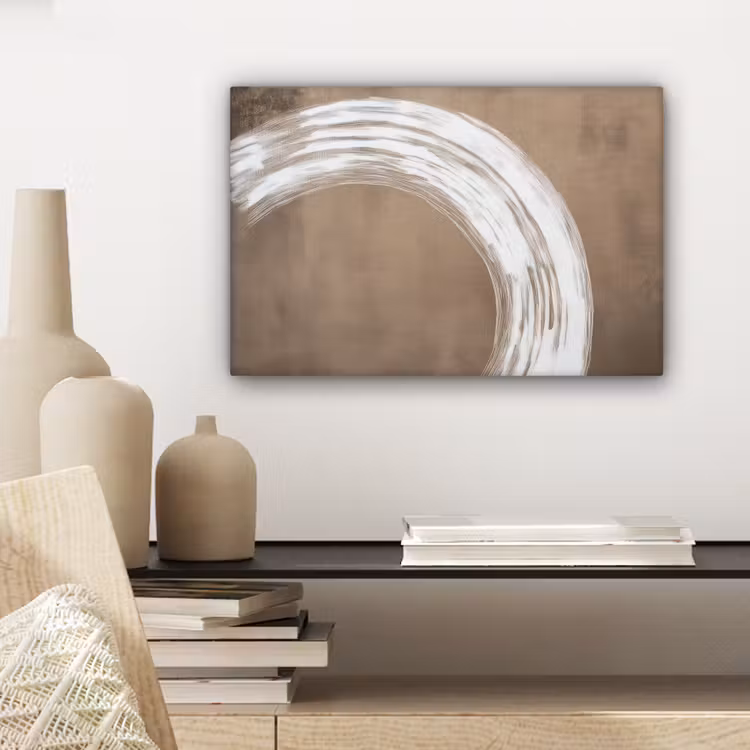 Canvas schilderij - Verf - Bruin - Japandi — 5