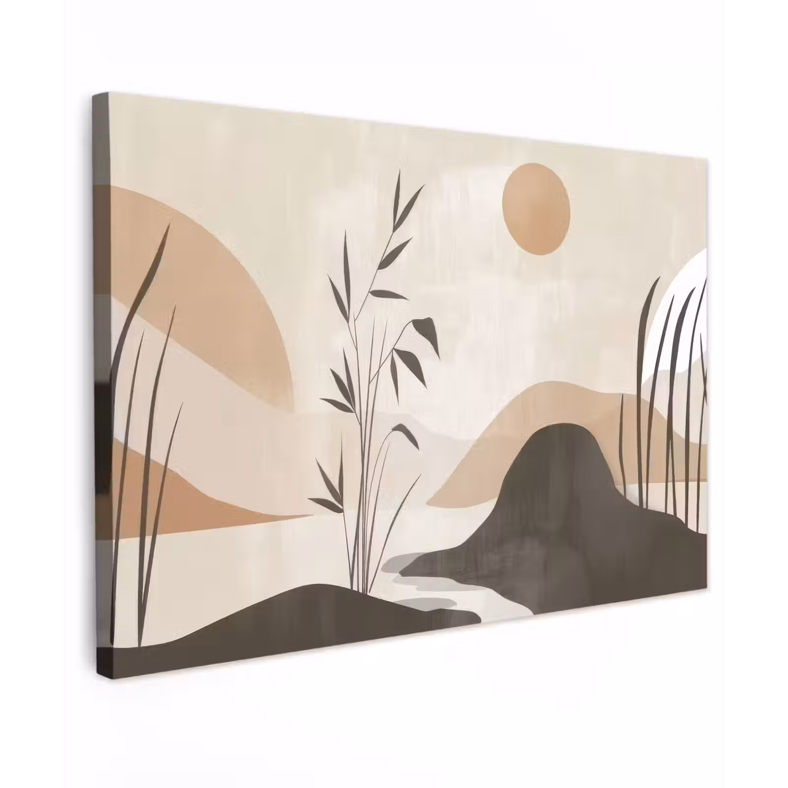 Canvas schilderij - Japandi - Landschap - Beige — 1