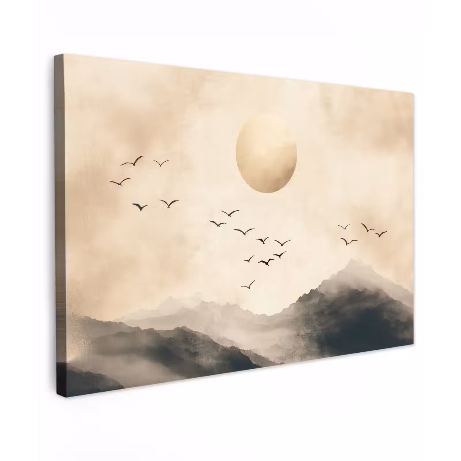 Canvas schilderij - Landschap - Japandi - vogel — 1
