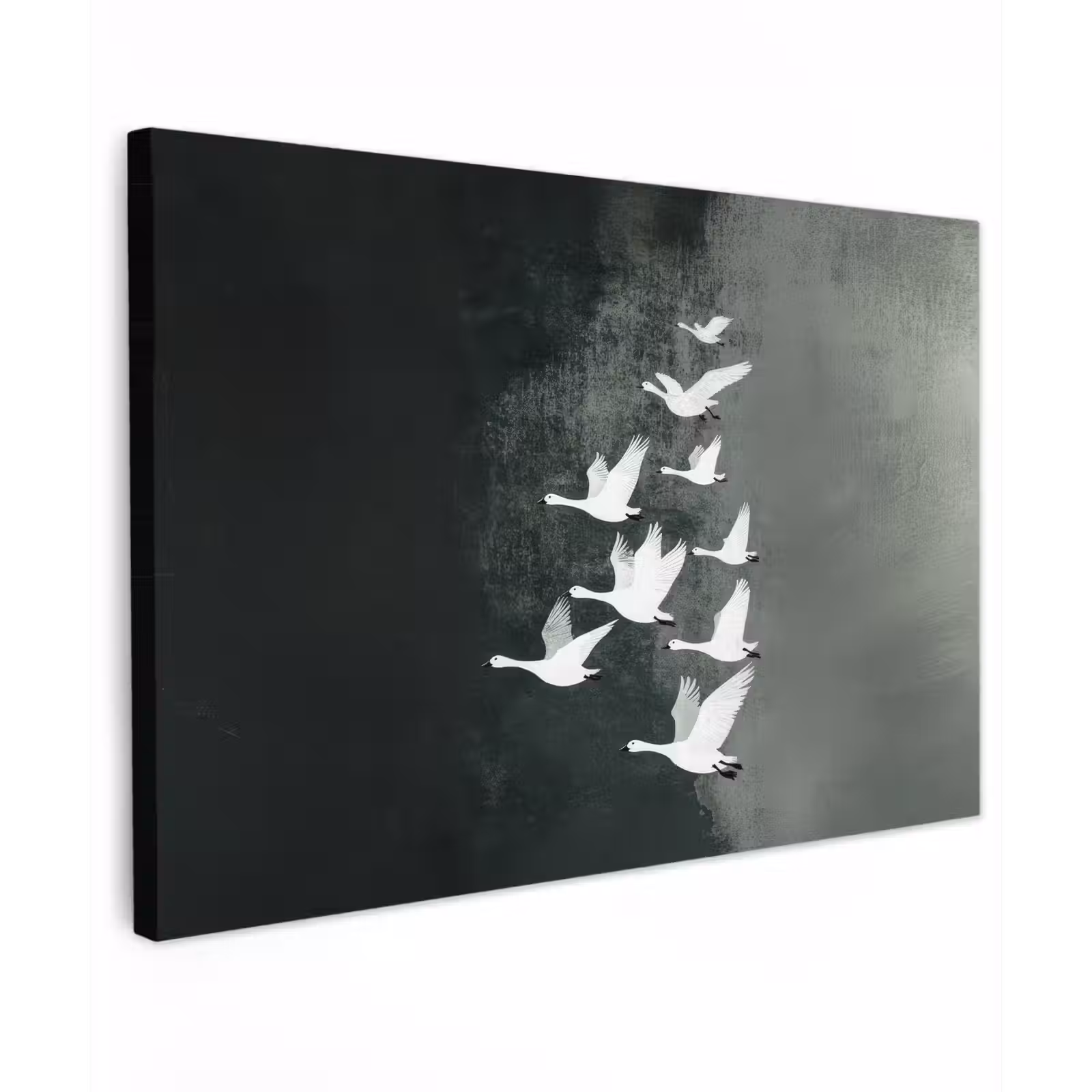 Canvas schilderij - Vogel - Japandi - Groen — 1