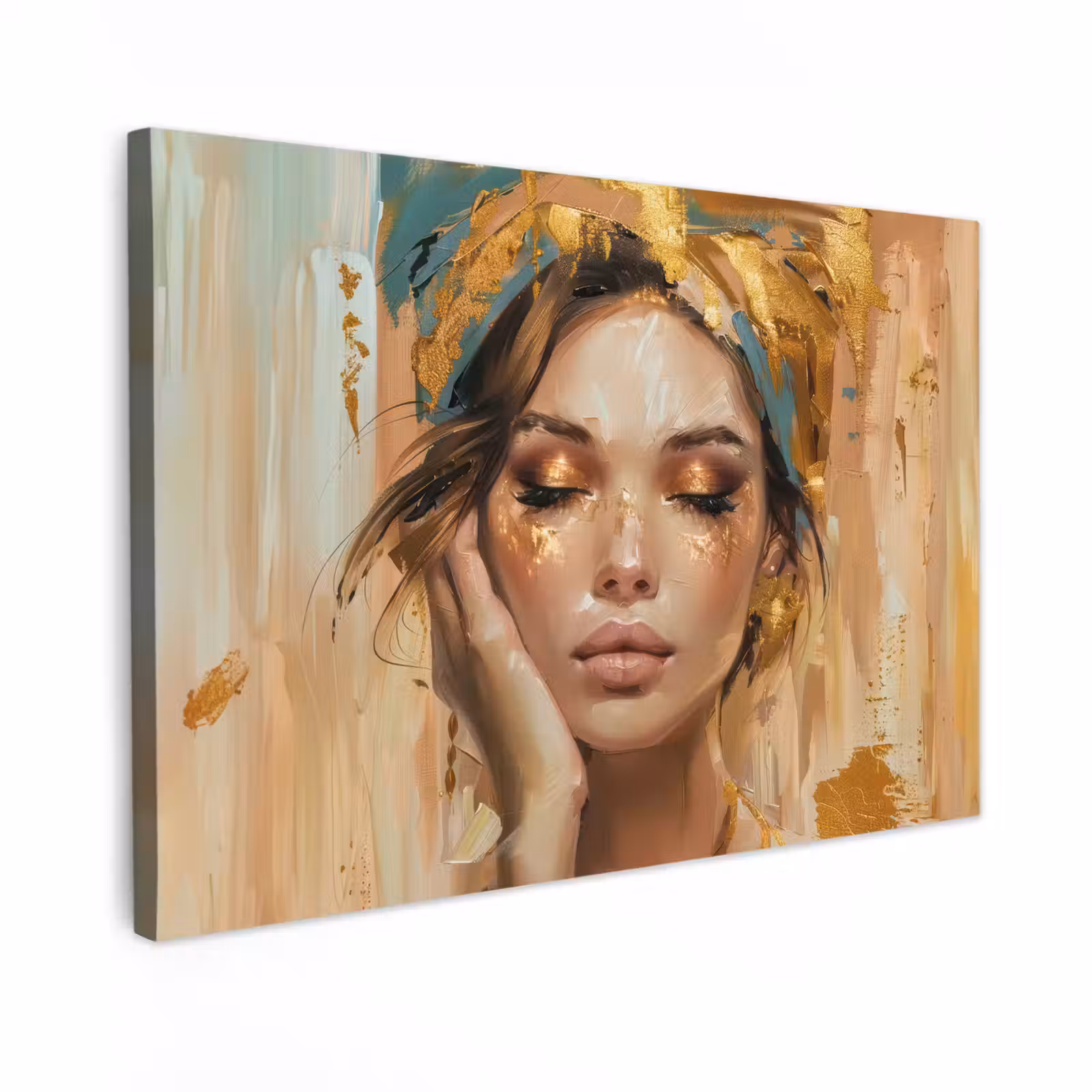Canvas schilderij - Vrouwen - Portret - Luxe - Goud — 1