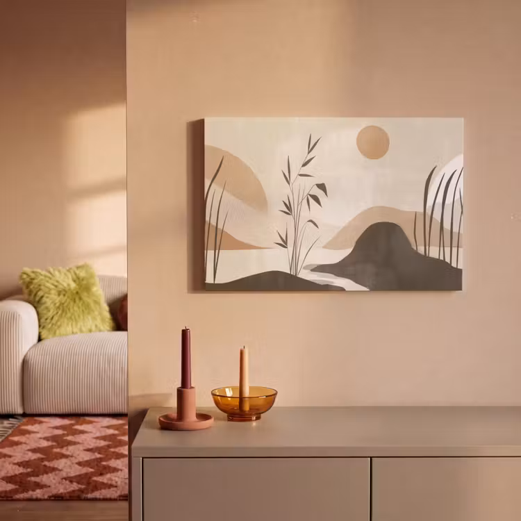 Canvas schilderij - Japandi - Landschap - Beige — 2