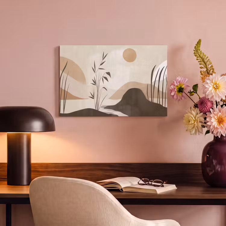 Canvas schilderij - Japandi - Landschap - Beige — 4